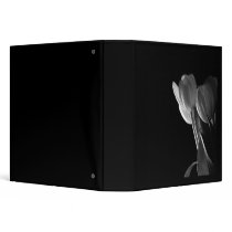 White Tulips Photo On Black Background Binders