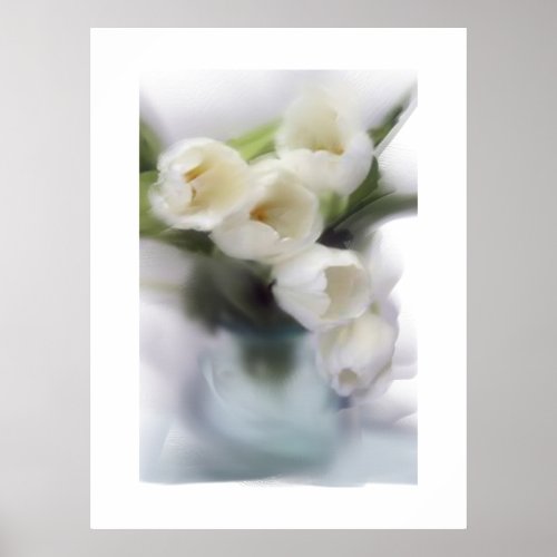 White Tulips print