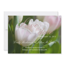 White Tulips • Save the Date Announcement invitations