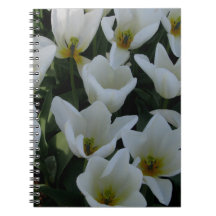 White Tulips Spiral Note Book