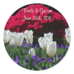 White Tulips Wedding Stickers