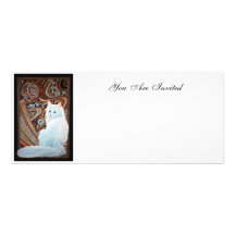 White Turkish Angora Custom Invites