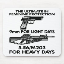 White Ultimate Feminine Protection mousepads