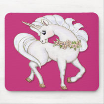 White Unicorn mousepads by Spice White Unicorn mousepads