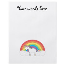 White unicorn on rainbow and clouds full color flyer