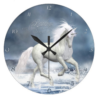 White Unicorn Wall Clock