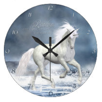 White Unicorn Wall Clock wall clocks