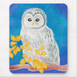 White Ural Owl mousepads