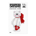 White Valentine's Day Bear Gift postage