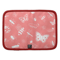 White Vector Bugs & Butterflies (Poppy Red Back) Organizer