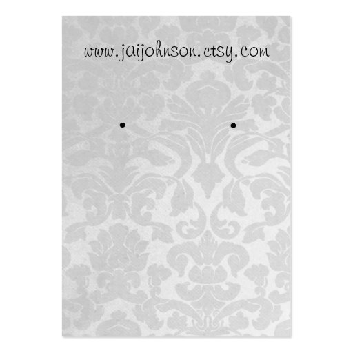 White Vintage Background Earring Cards Business Cards (front side)