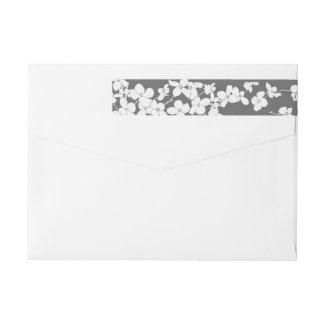 White Vintage Dogwood on Gray Personalized