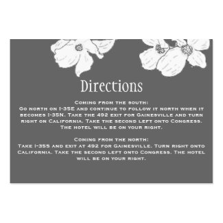 White Vintage Dogwood Venue Direction Cards Business Card Templates