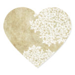 White Vintage Floral Envelope Seal Round Sticker