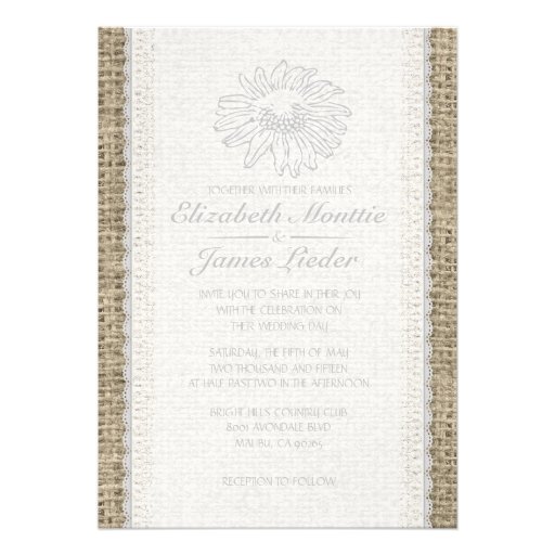 White Vintage Lace Wedding Invitations