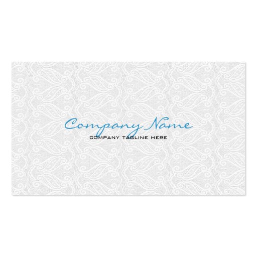 White Vintage Orante Lace Template Business Card (front side)