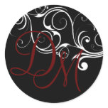 White Vintage Seal Double Monogram Sticker