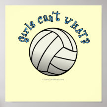 White Volleyball Team Poster