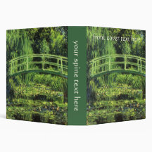 White Water Lilies by Monet, Vintage Impressionism 3 Ring Binders
