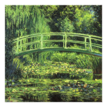 White Water Lilies by Monet, Vintage Impressionism Announcement