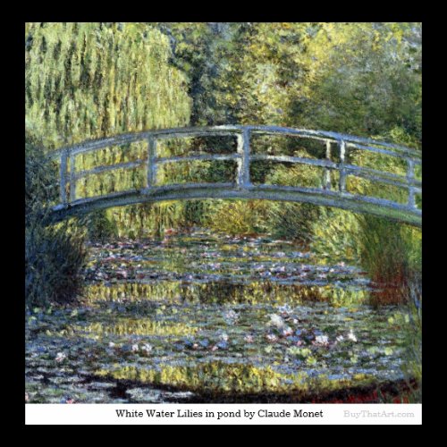 White Water Lilies in pond by Claude Monet Posters
