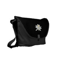 White Water Lily in Sunshine messenger bags