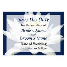 White Water Lily in Sunshine Save the Date Personalized Announcement