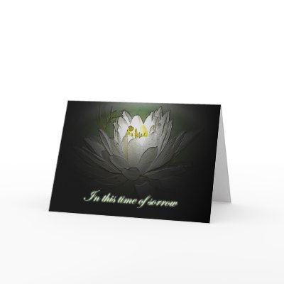 White Water Lily Sympathy Card