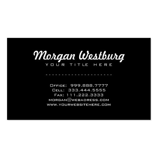 White Wave Professional Monogram Business Cards (back side)