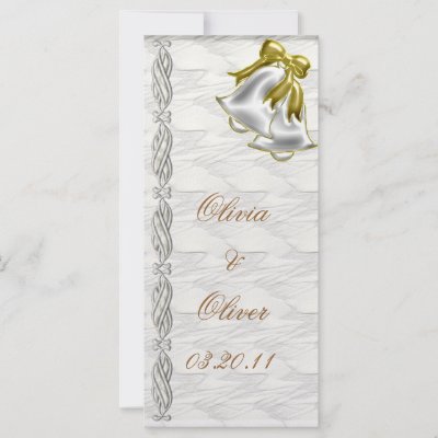 White Wedding Bookmark/ Rack Card