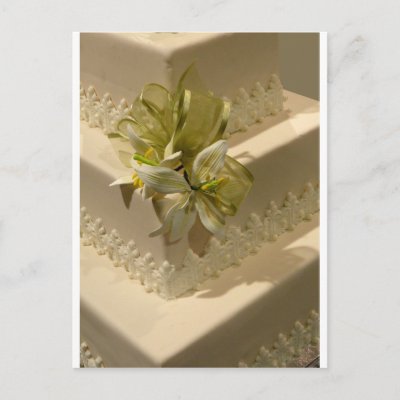 White Wedding Cake Post Card
