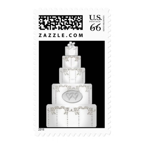 White wedding cake stamp