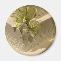 White Wedding Cake Refrigerator Magnets