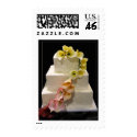 White Wedding Cake with calla lilies stamp