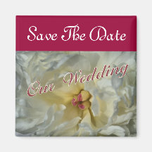 White Wedding Fridge Magnets