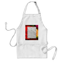 White Wedding Gown Red Yellow Roses Apron