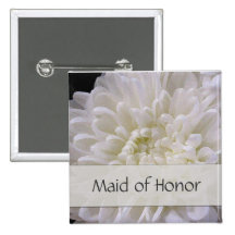 White Wedding Pin for the Maid of Honor