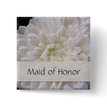 White Wedding Pin for the Maid of Honor buttons by perfectpostage White Wedding Pin for the Maid of Honor buttons