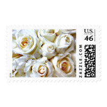 White Wedding Roses Bridal Bouquet Postage