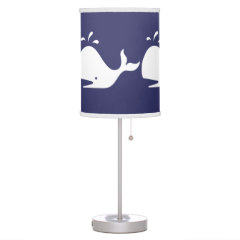 White WHALE on blue background Lamps