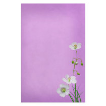 White Wildflower on Purple Wedding Stationery