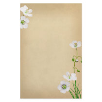 White Wildflowers on Beige Wedding Stationery Design