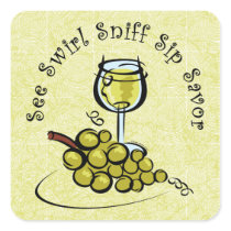 White Wine 5 S's Sticker