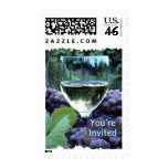 White Wine Reflections You're Invited Postage Stamps