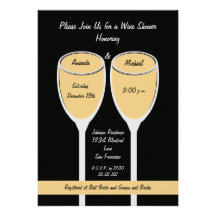 White Wine Shower or Bridal Shower Invitation