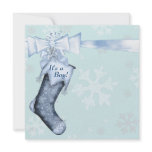 White Winter Blue Snowflakes Baby Boy Shower invitations
