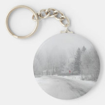 White winter red stop key chain