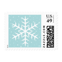 White winter snowflake pale aqua Christmas Holiday Stamps