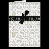 White with Black Lace and Bow cards