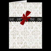 White with Black Lace and Red Bow cards